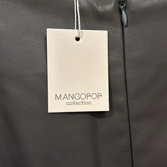 Mango Gray Faux Leather Mangopop Mini Skirt Size MediumNWT - Picture 6 of 8